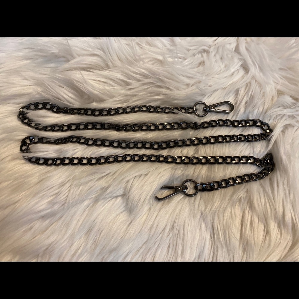 PURSE SHOULDER CHAIN STRAP METAL black 47” New